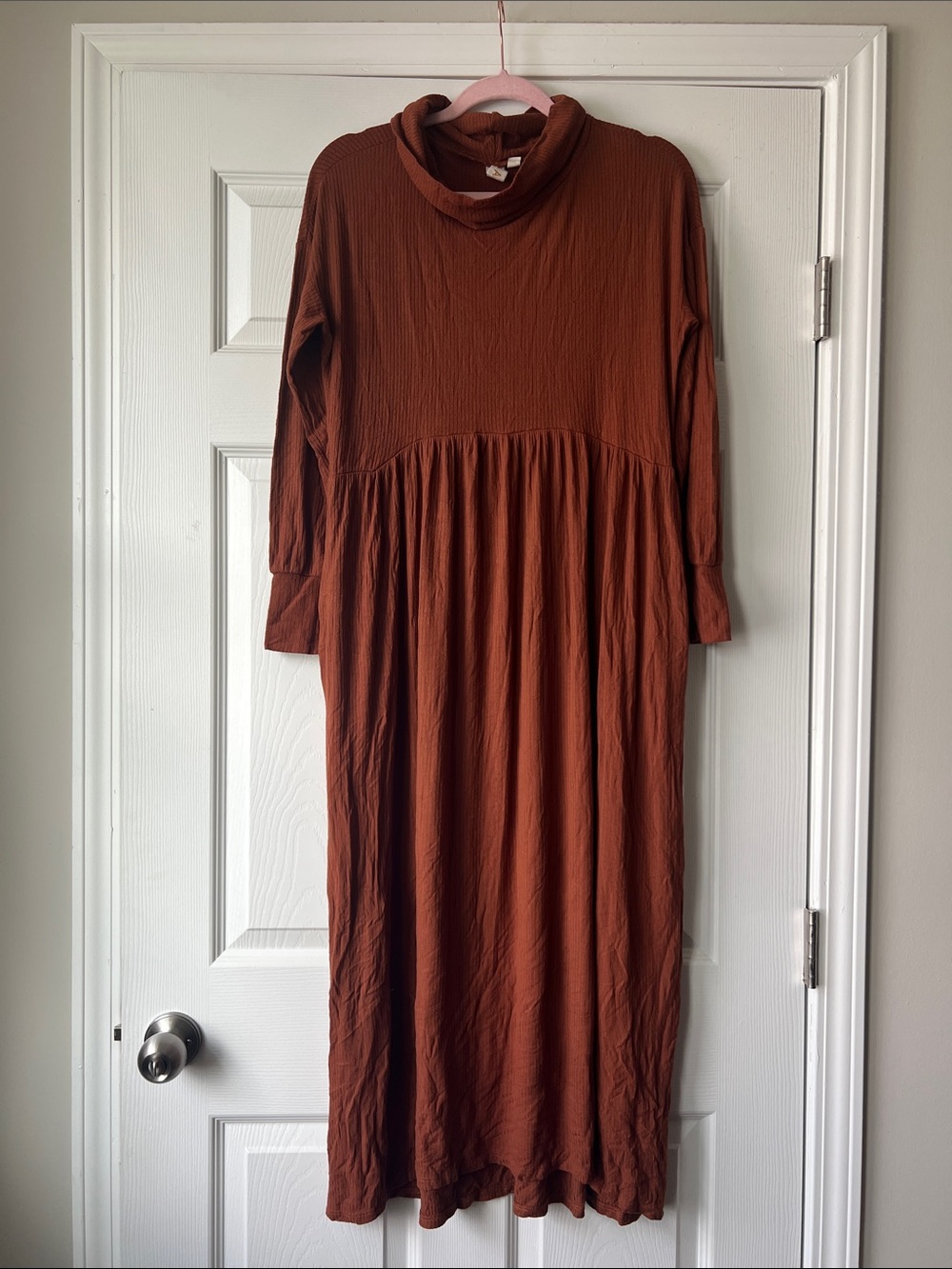 Anthropologie Dolan Alissa Cowl Neck Ribbed Maxi Dress